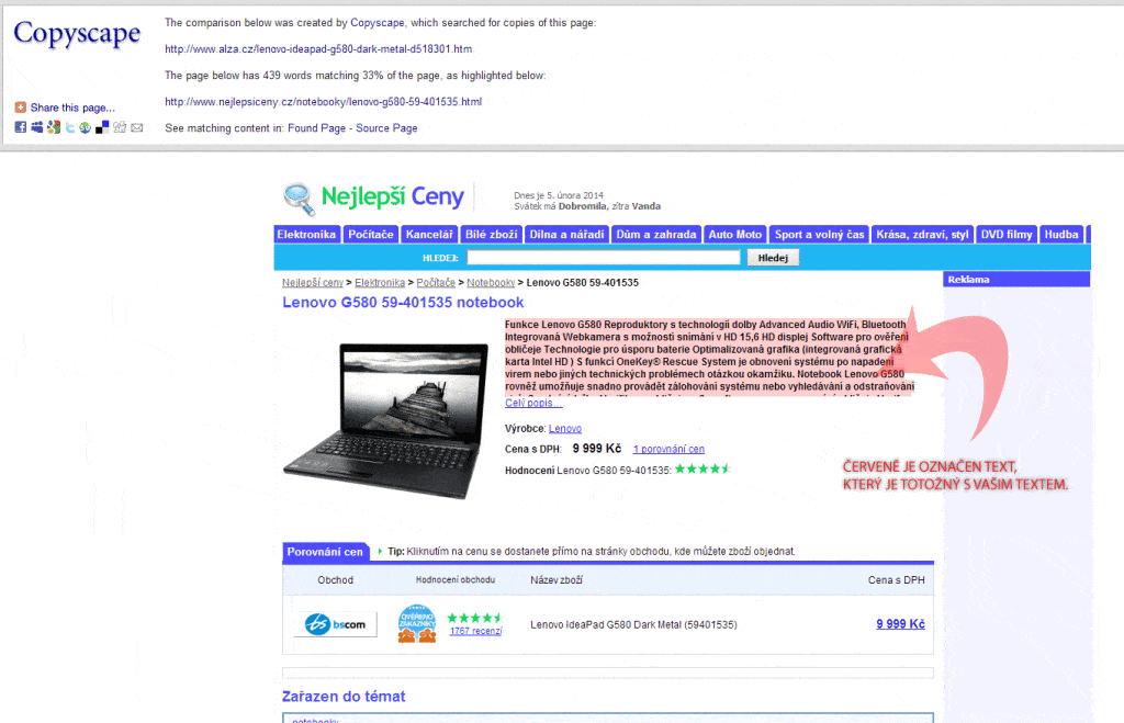 Copyscape.com - Detail