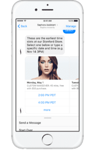 1 sephora v Facebook Messenger Bot: Open-rate 80% a CTR více než 50%