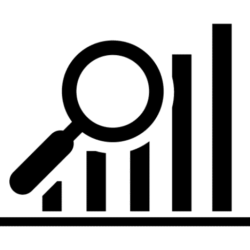 data search interface symbol of a bars graphic with a magnifier tool v Kurzy online marketingu bez zbytečné omáčky [2019]