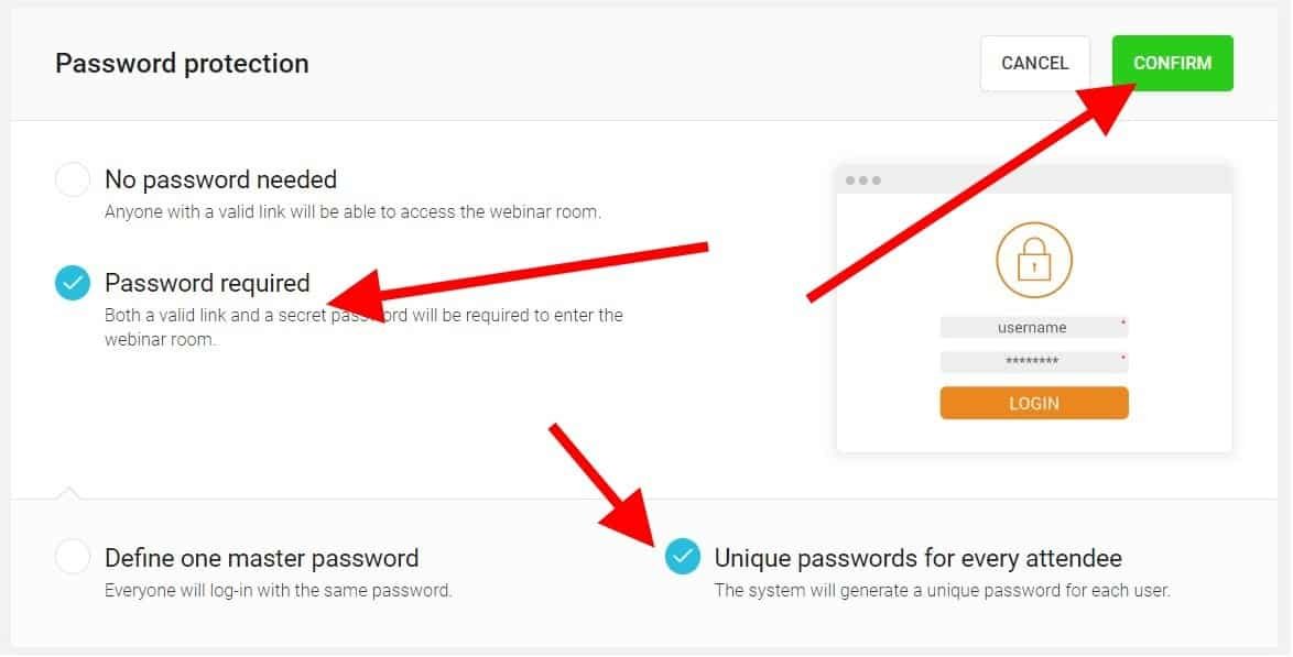 Webinarjam: Password