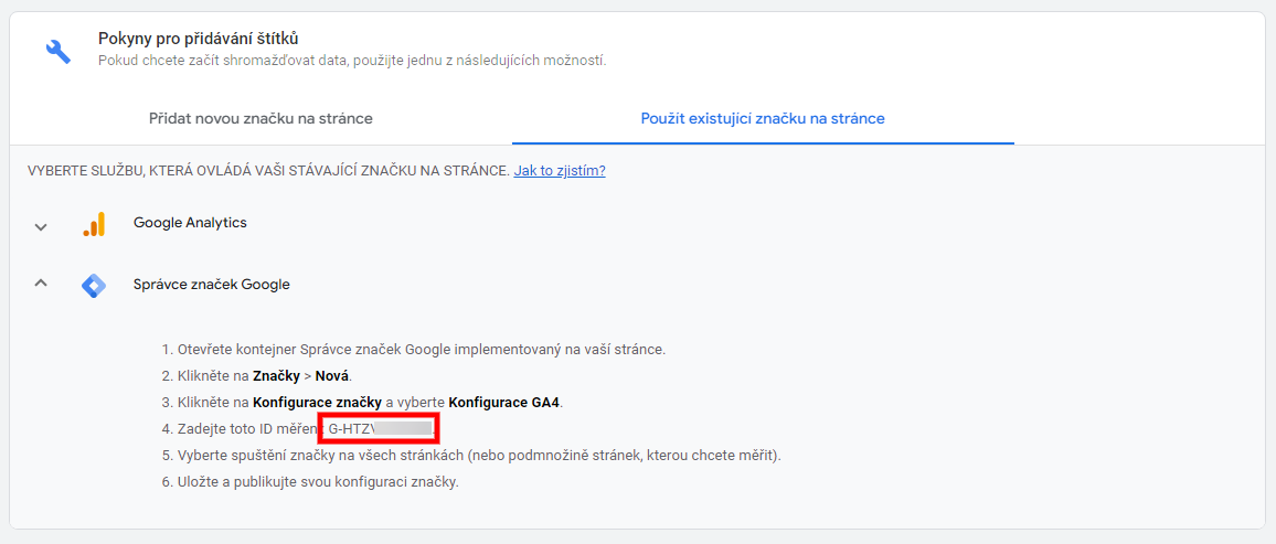 GA4 - Značka pro Google Tag Manager